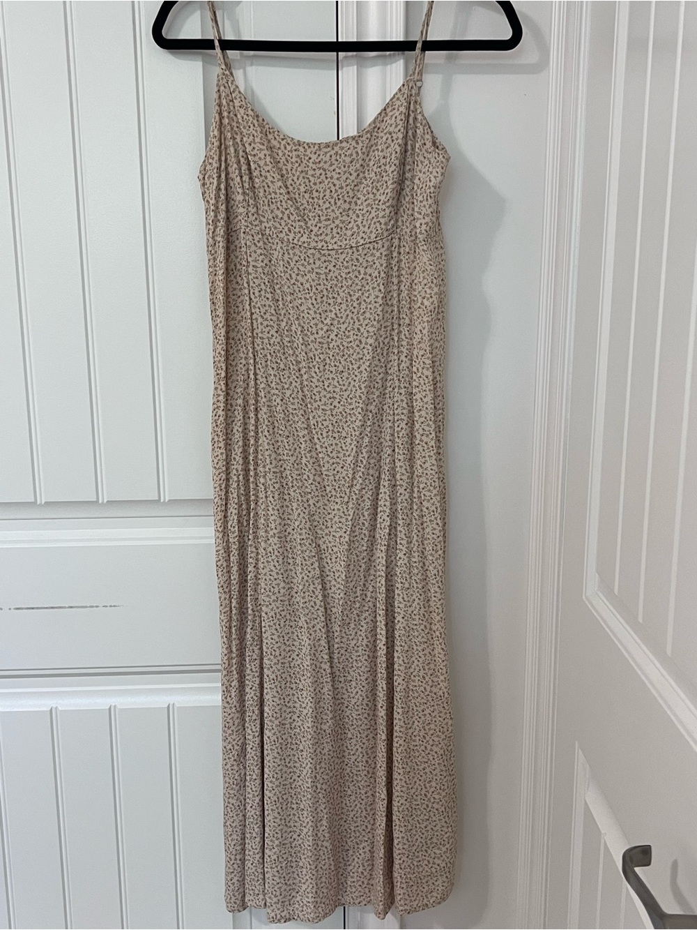 Brandy Melville Beige Floral Slip Maxi Dress